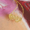 Shrimps Double Heart Personalised Necklace 18ct Gold Plate