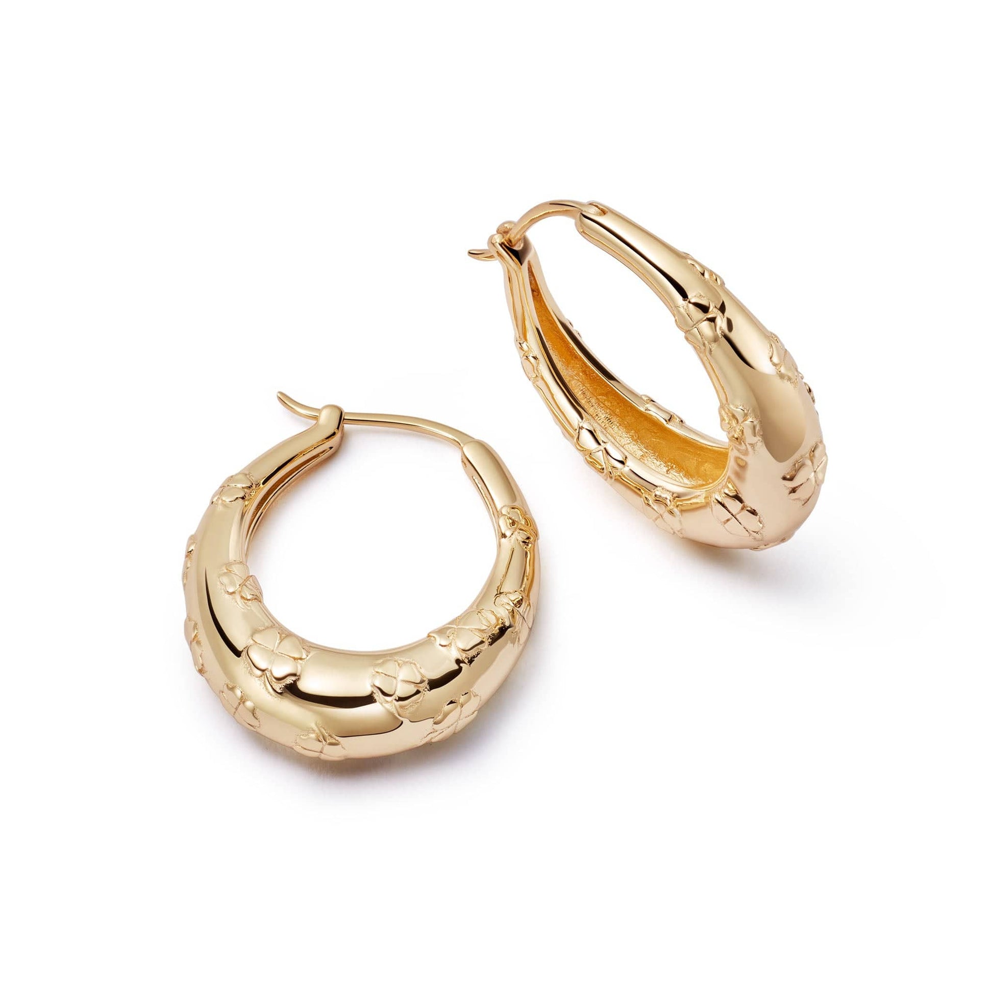 Shrimps Lucky Horseshoe Hoop Earrings 18ct Gold Plate