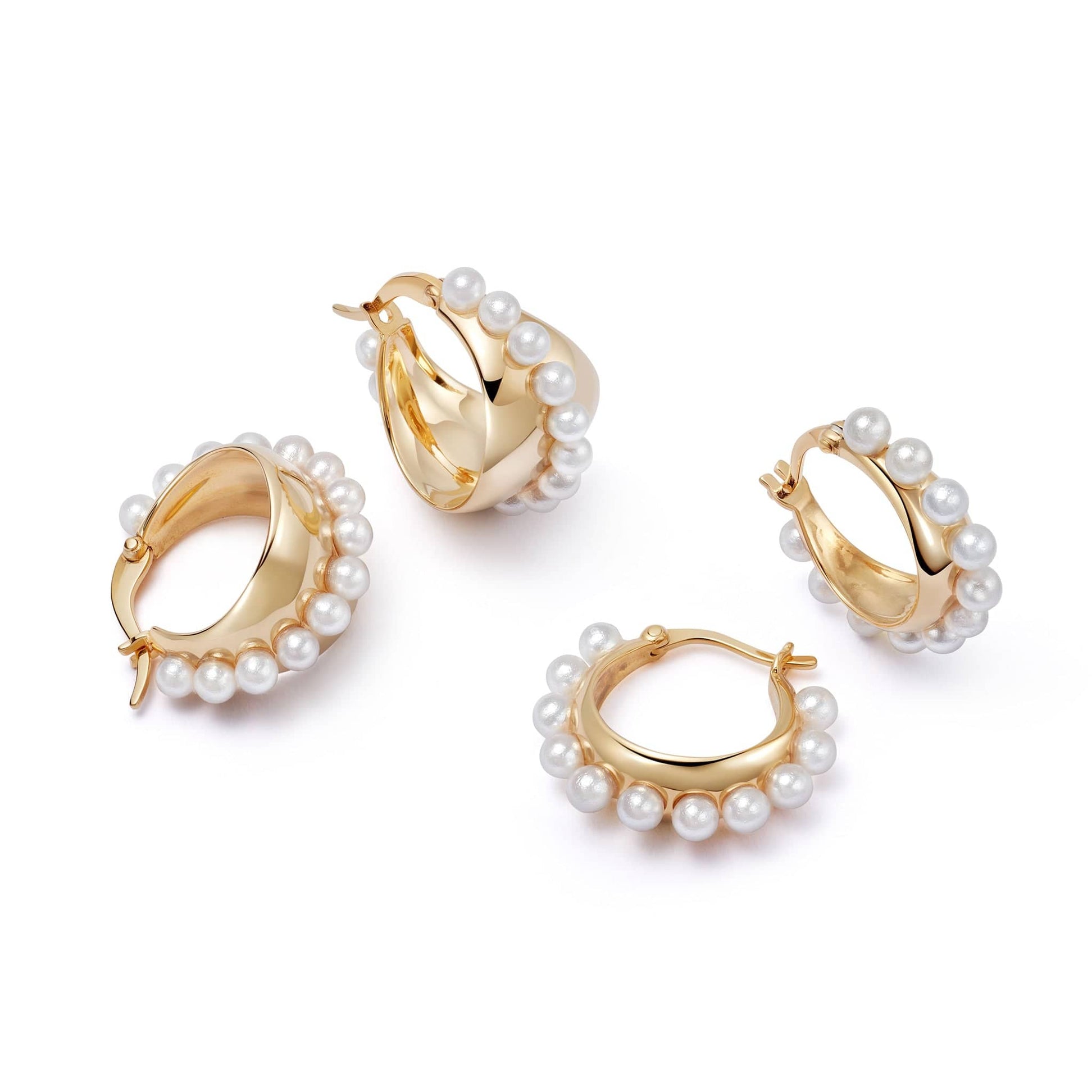 Shrimps Pearl Earring Stack 18ct Gold Plate