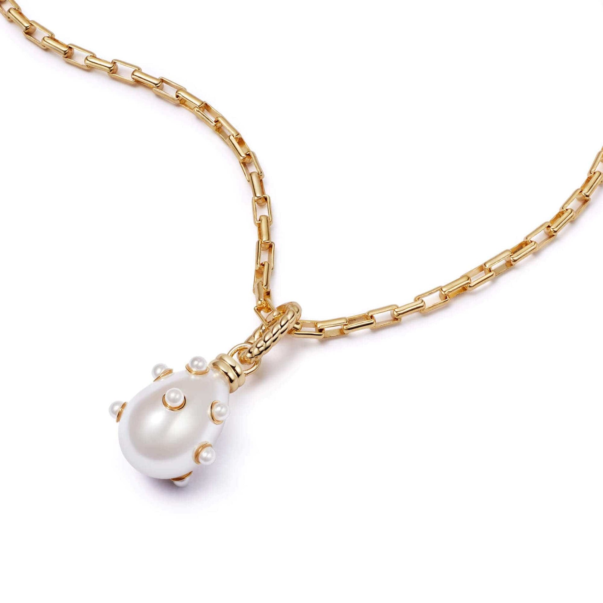 Shrimps Pearl Egg Necklace 18ct Gold Plate