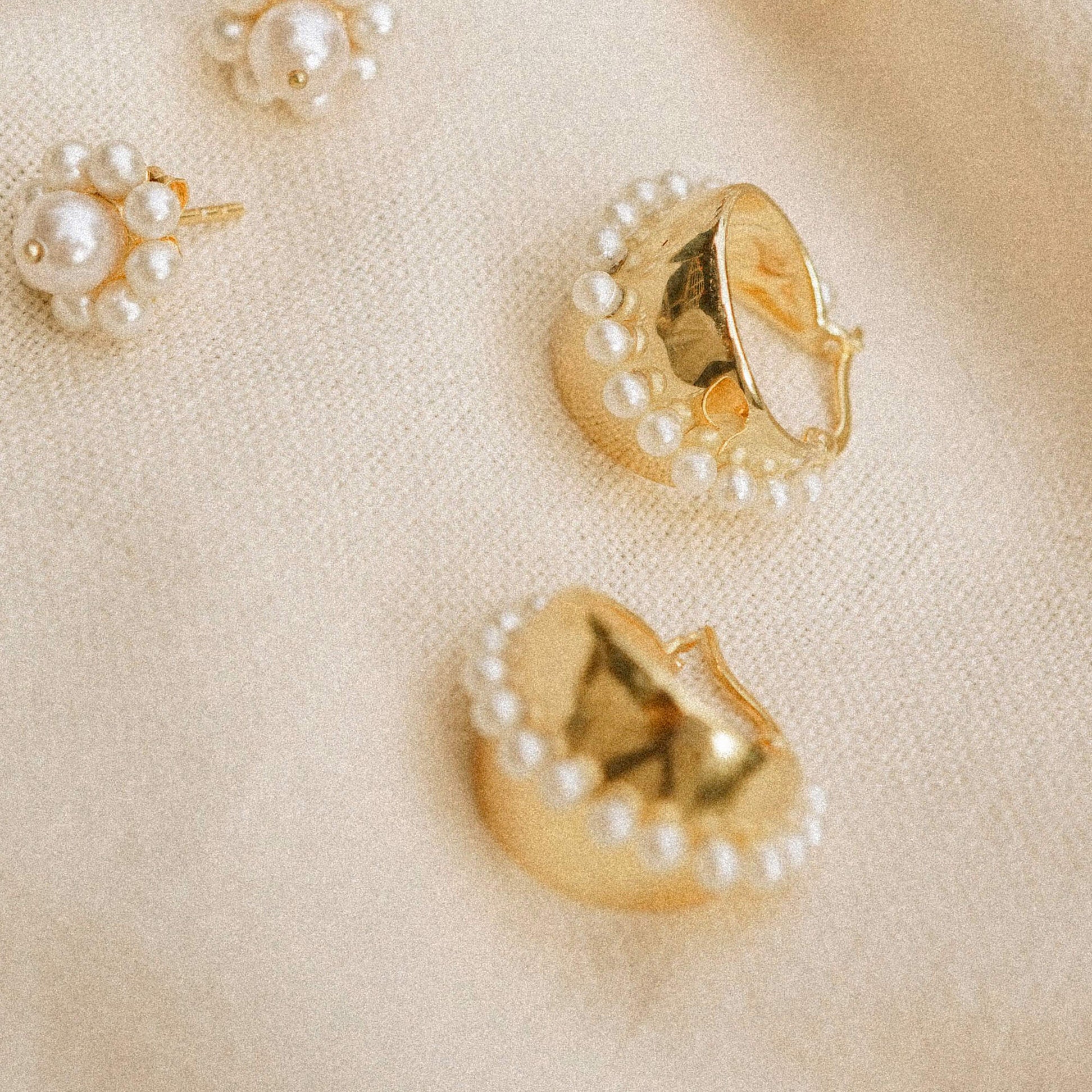 Shrimps Pearl Maxi Hoop Earrings 18ct Gold Plate