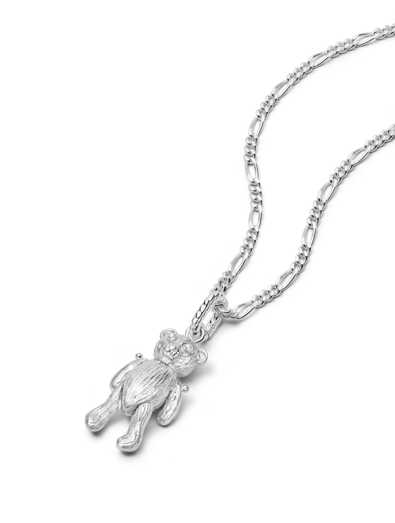 Shrimps Teddy Bear Necklace Sterling Silver