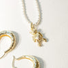 Shrimps Teddy Bear Pearl Necklace 18ct Gold Plate