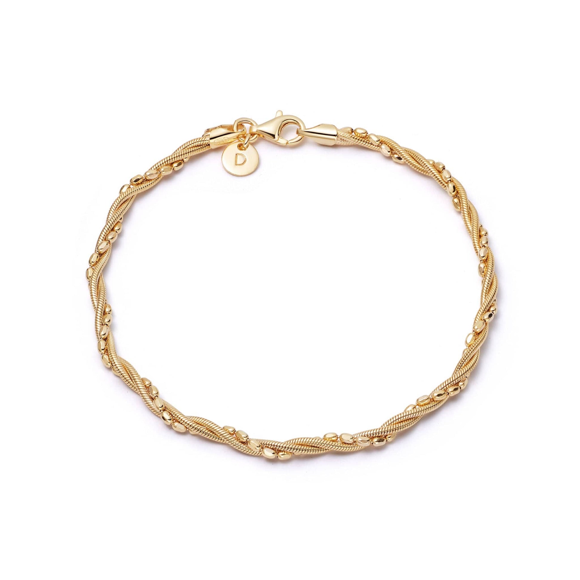 Shrimps Twist Chain Bracelet 18ct Gold Plate