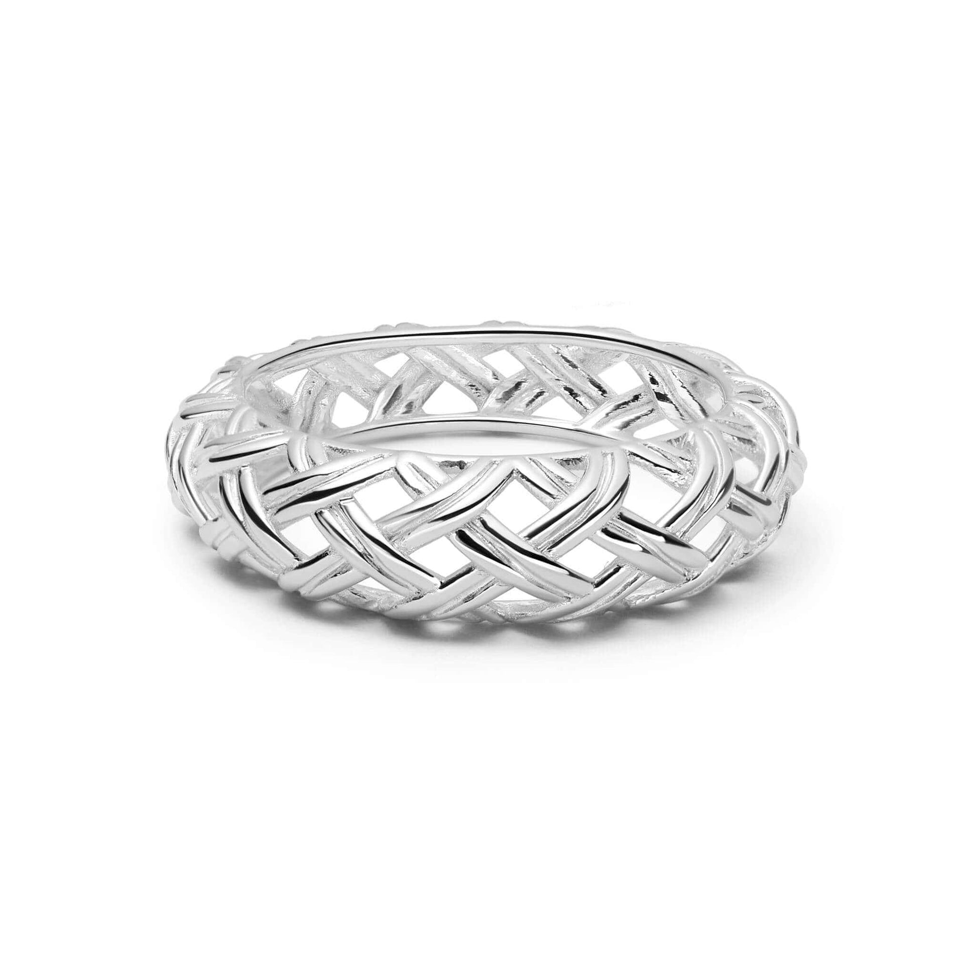 Shrimps Woven Dome Ring Sterling Silver 