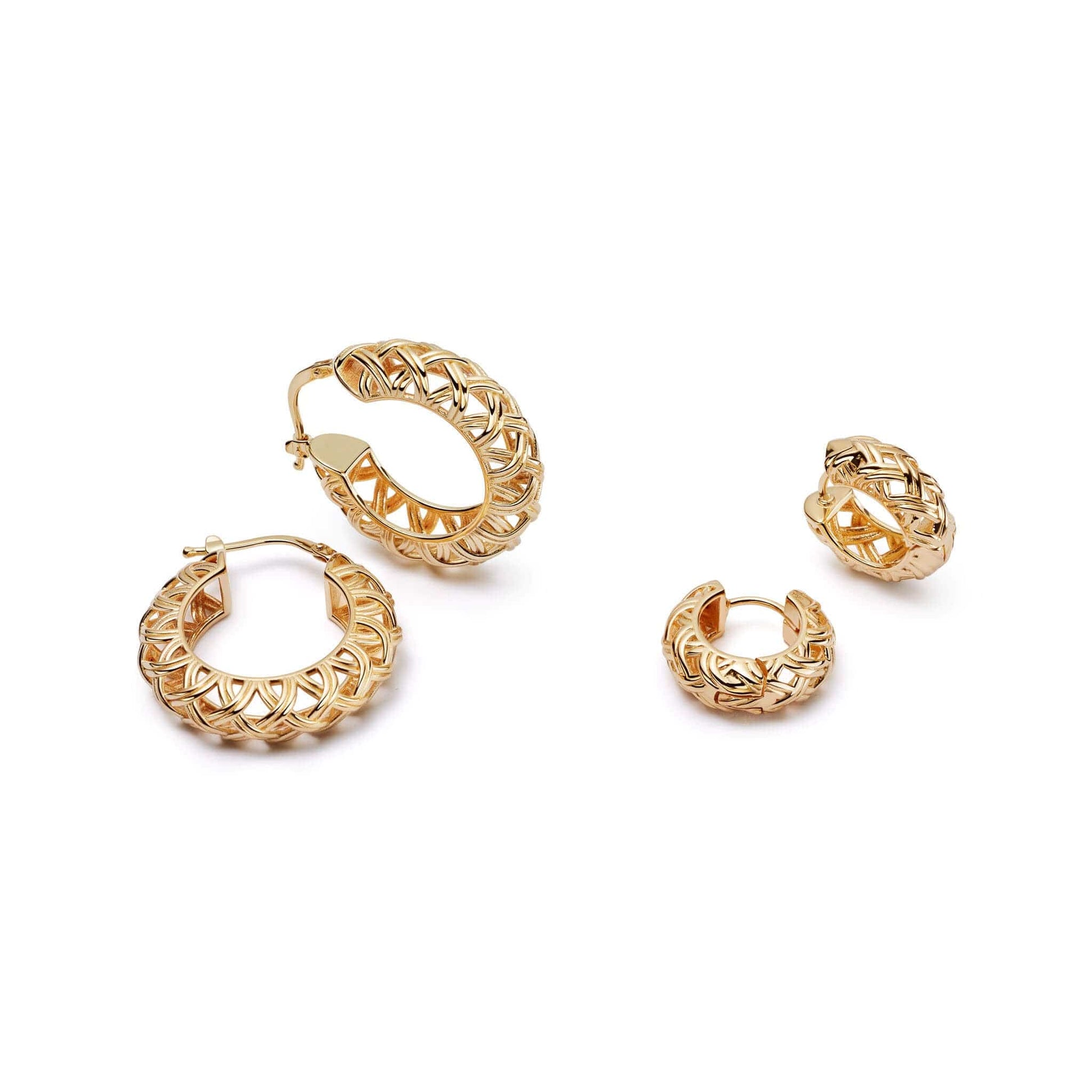 Shrimps Woven Earring Stack 18ct Gold Plate