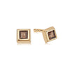 Smokey Quartz Stud Earrings 18ct Gold Plate