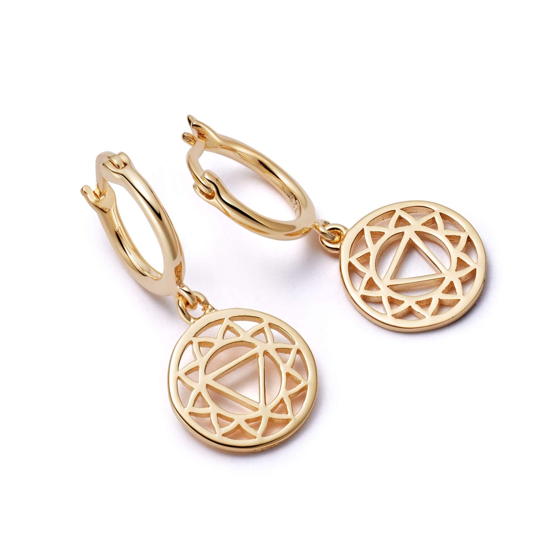 Solar Plexus Chakra Earrings 18ct Gold Plate