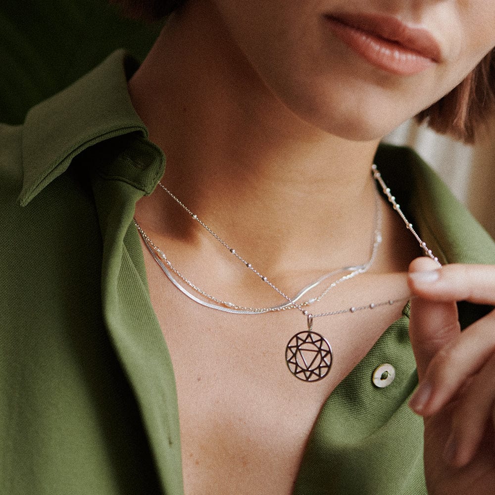 Solar Plexus Chakra Necklace Sterling Silver