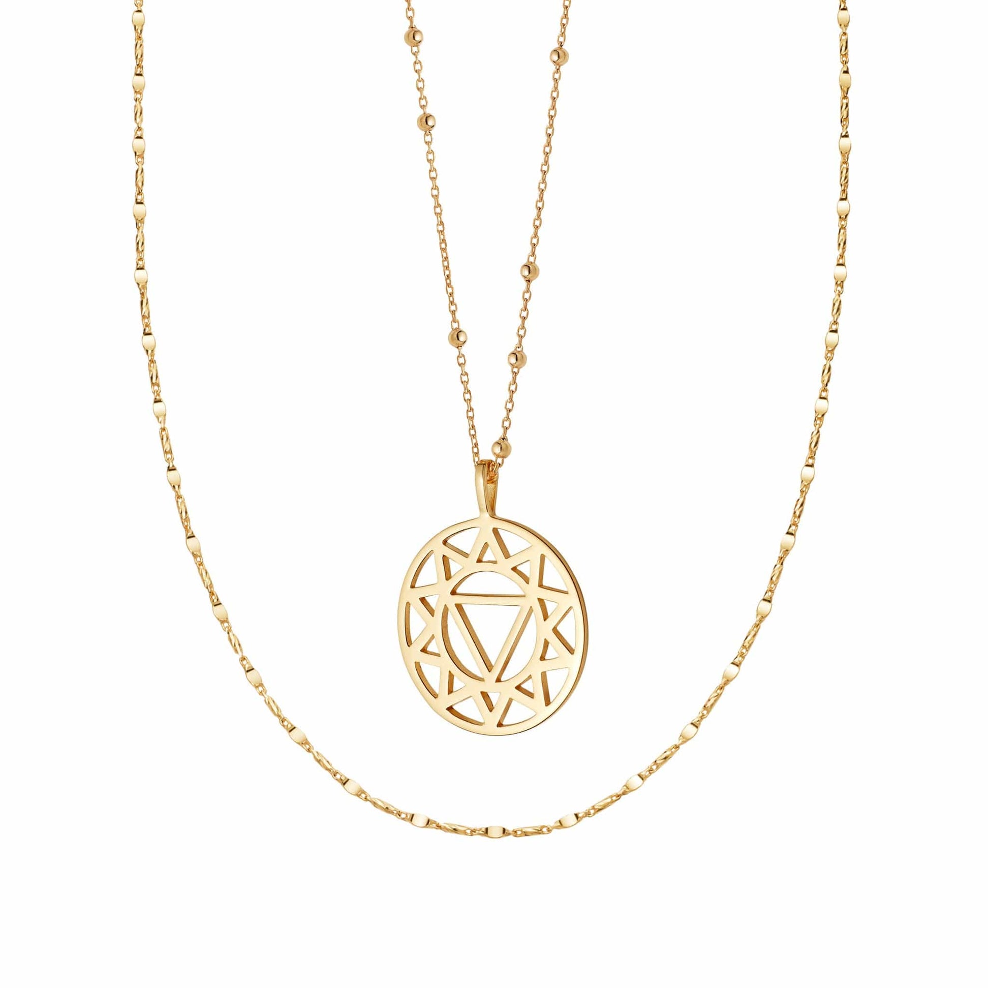 Solar Plexus Necklace Layering Set 18ct Gold Plate