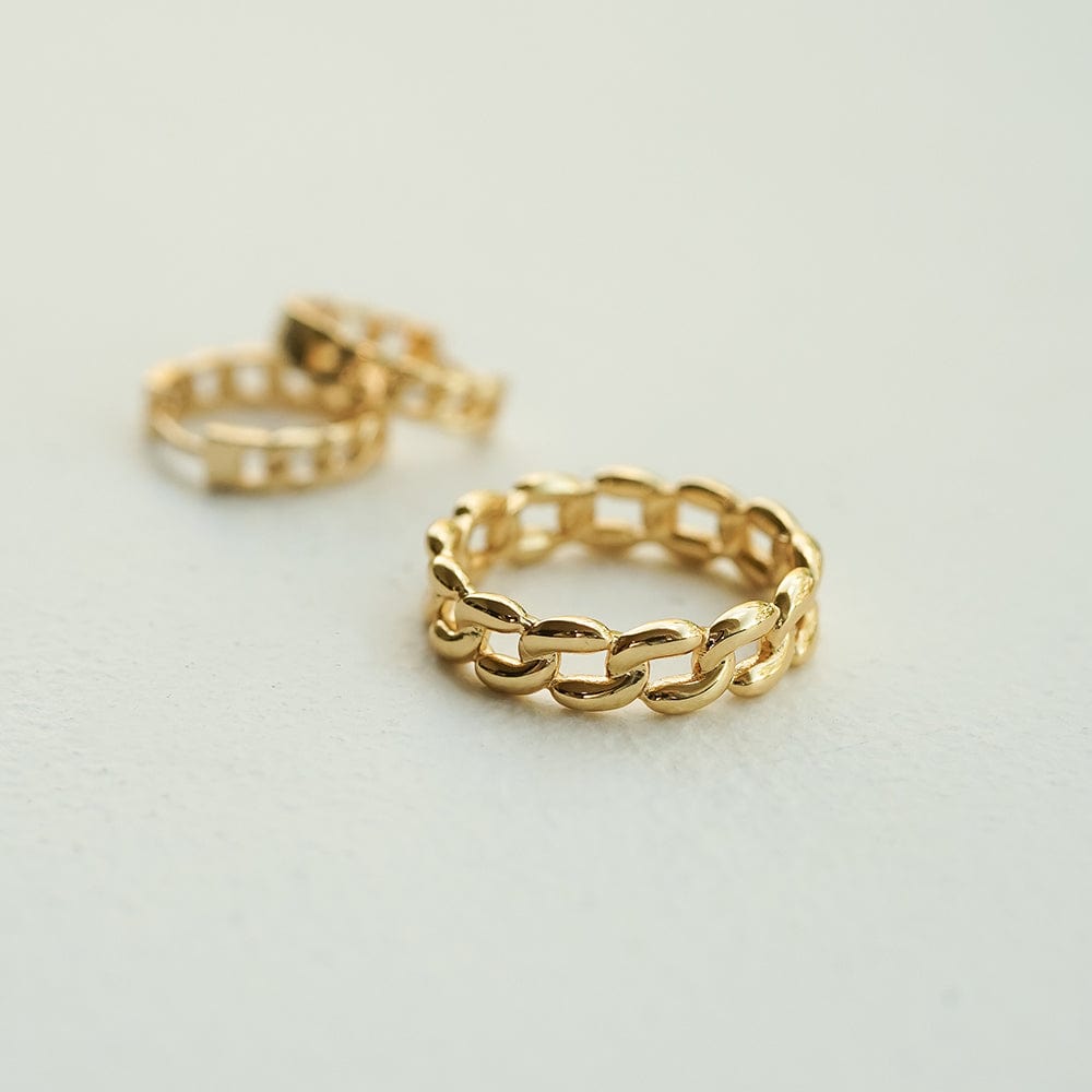 Polly Sayer Solid Chain Ring 18ct Gold Plate