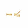 Stacked Beaded Bar Stud Earrings 18Ct Gold Plate