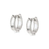 Stacked Beaded Eternity Huggie Hoop Earrings Sterling Silver