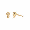 Stacked Beaded Stud Earrings 18Ct Gold Plate