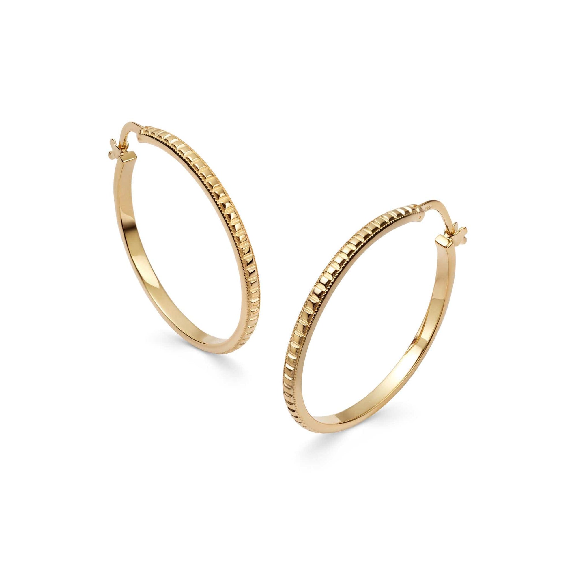 Studded Hoop Earrings 18ct Gold Plate