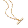 T Bar Bobble Chain Necklace 18ct Gold Plate