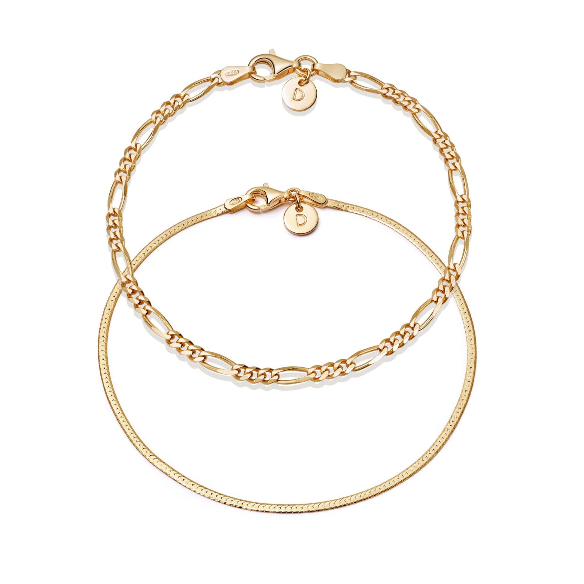 Extra Fine Bracelet Stack 18ct Gold Plate