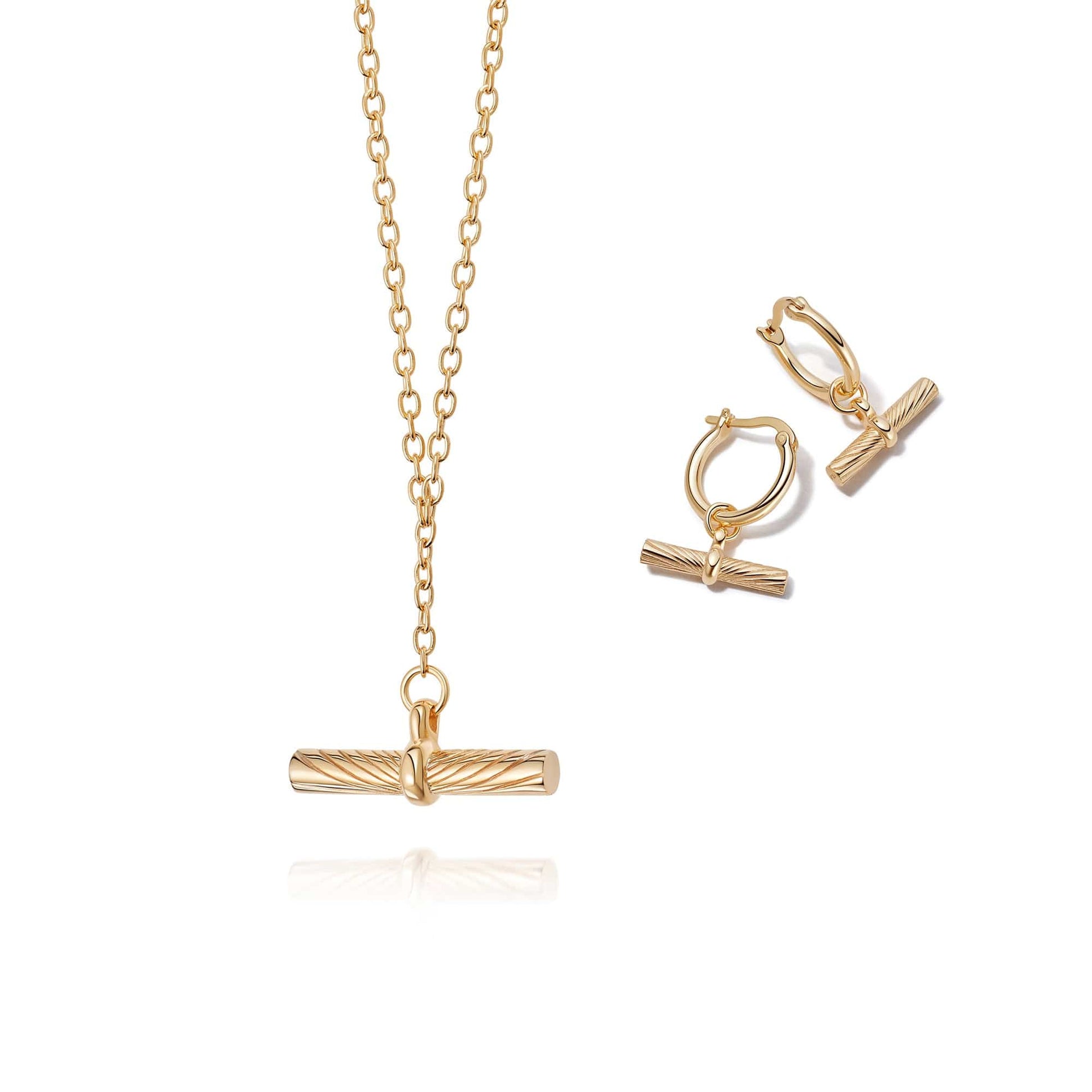 The Must-Have T Bar Layering Set 18ct Gold Plate