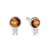 Tigers Eye Sparkle Stud Earrings Sterling Silver