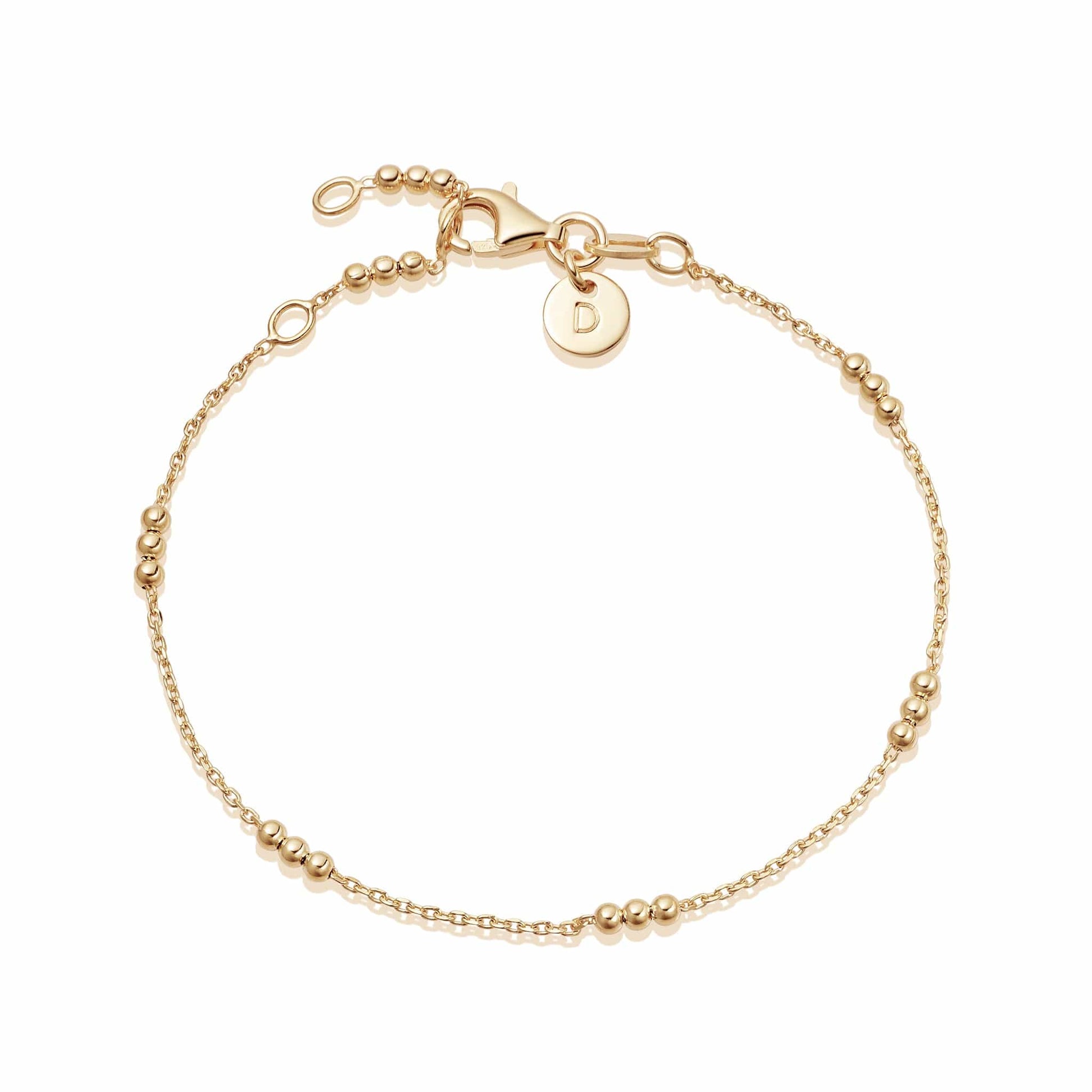 Triple Bead Chain Bracelet 18ct Gold Plate