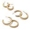 Triple Bold Earring Stack 18ct Gold Plate