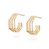 Triple Hexagon Hoop Earrings 18ct Gold Plate