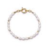 Pearl Beaded Chain Bracelet 18ct Gold Plate