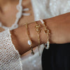 Pearl Beaded Chain Bracelet 18ct Gold Plate