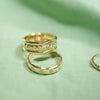 Triple Texture Stacking Ring 18ct Gold Plate