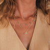 Turquoise Charm Necklace 18ct Gold Plate