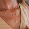 Turquoise Charm Necklace 18ct Gold Plate