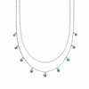 Turquoise Charm Necklace Layering Set Sterling Silver