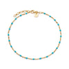 Turquoise Enamel Beaded Anklet 18ct Gold Plate