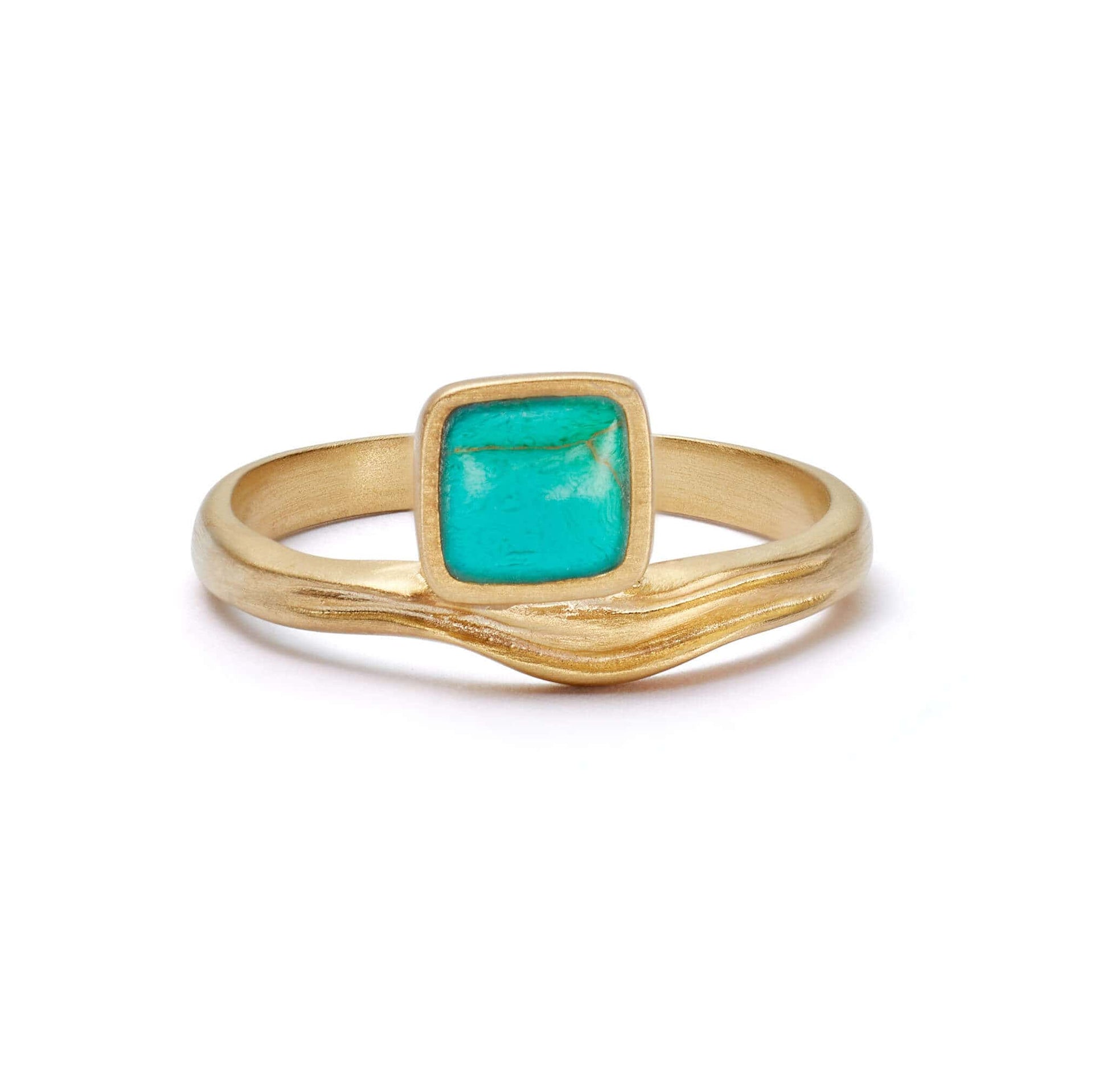 Turquoise Wave Ring 18ct Gold Plate