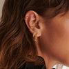 Organic Huggie Hoop Earrings 18ct Gold Plate