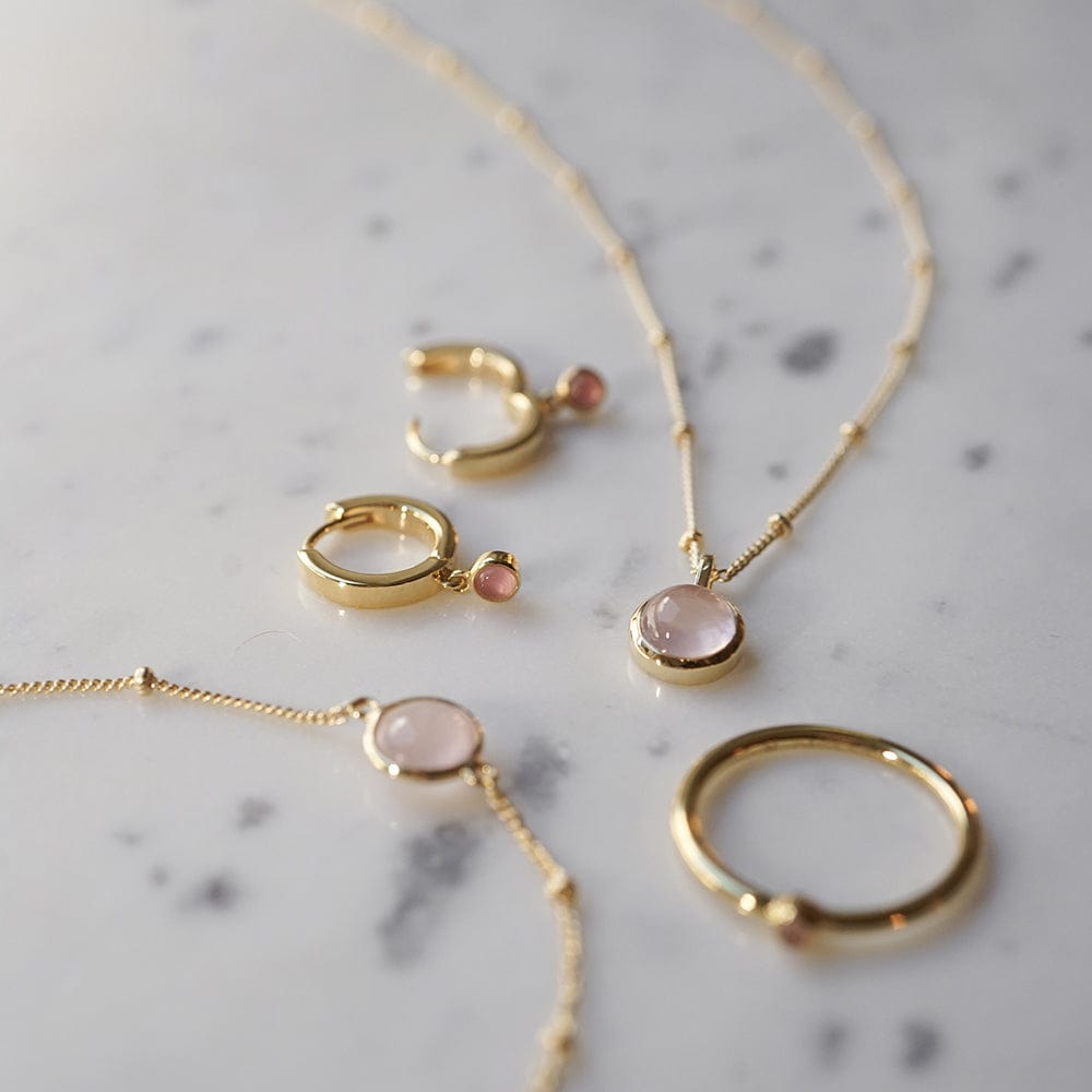 Ultimate Rose Quartz Layering Set 18ct Gold Plate