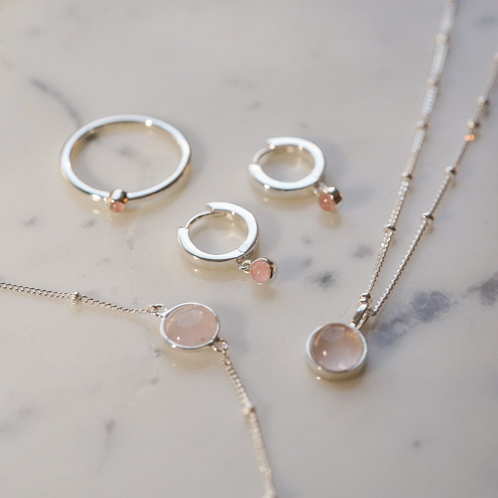 Ultimate Rose Quartz Layering Set Sterling Silver