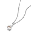 White Topaz April Birthstone Charm Necklace Sterling Silver