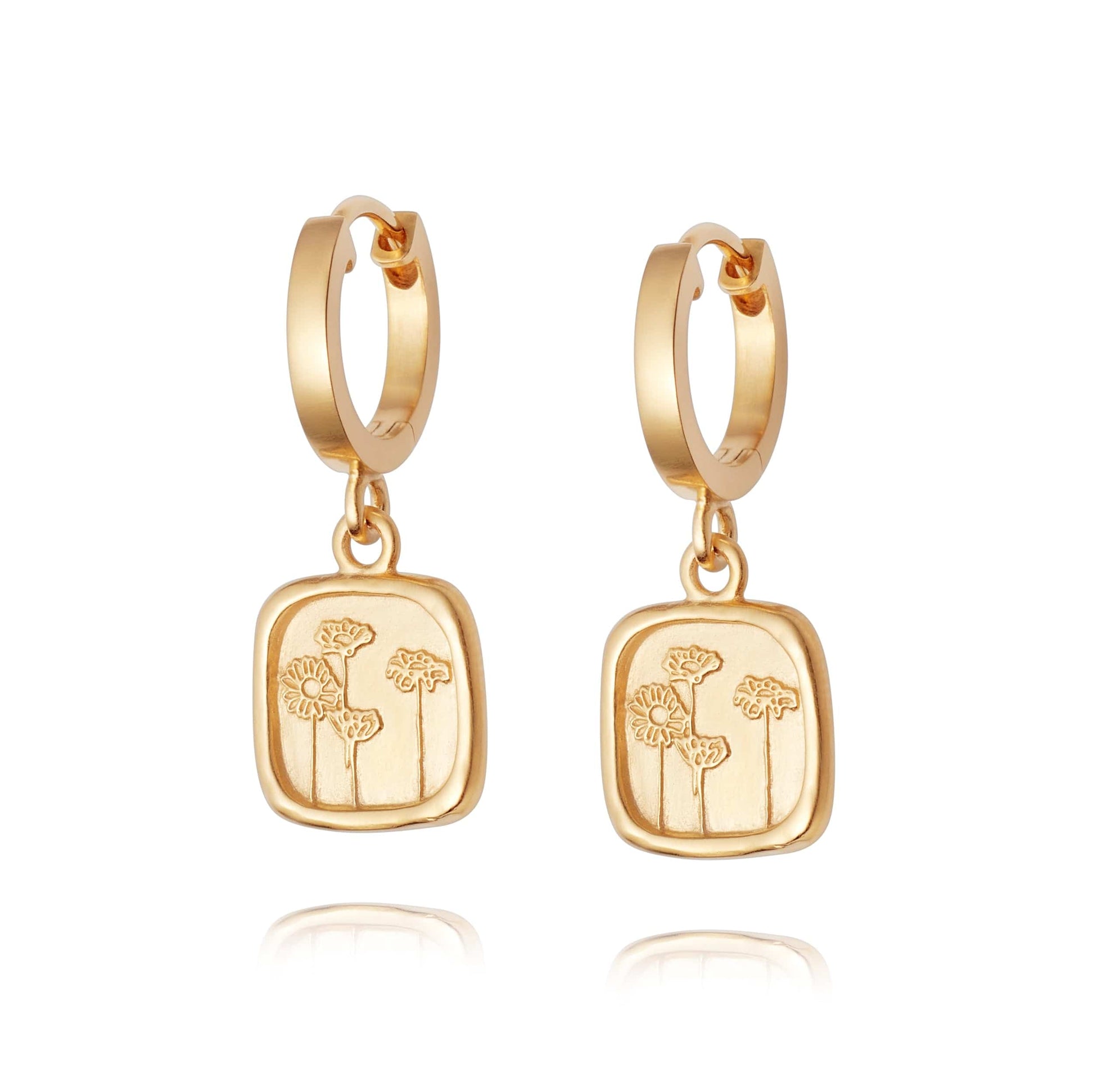 Wild Daisies Drop Earrings 18ct Gold Plate