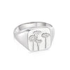 Wild Daisies Signet Ring Sterling Silver