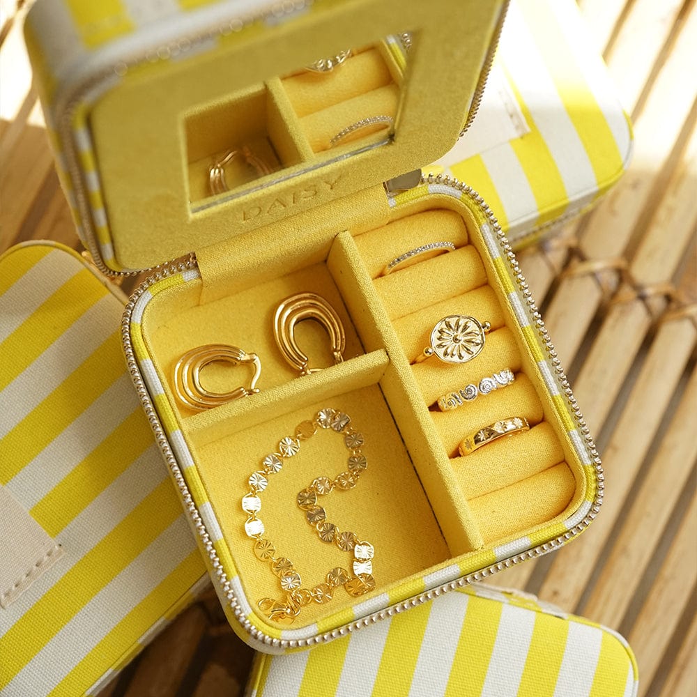 Yellow Stripe Small Jewellery Case