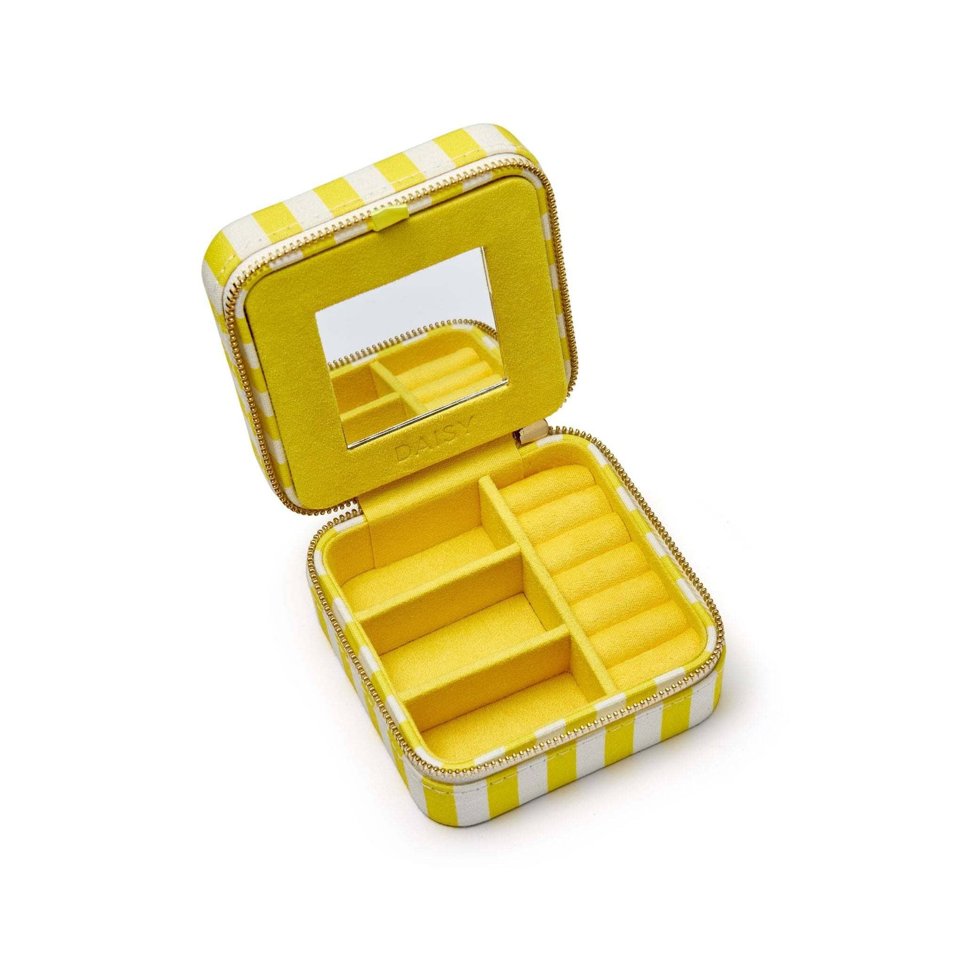 Yellow Stripe Small Jewellery Case