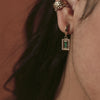 Malachite Ridge Palm Drop Earrings 18ct Gold Plate