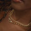 Double Curb Chain Necklace 18ct Gold Plate