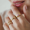 Rhodochrosite Bold Ring 18ct Gold Plate