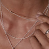 Triple Bead Chain Necklace Sterling Silver