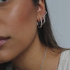 Stacked Rope Midi Hoop Earrings Sterling Silver