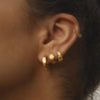 Studded Huggie Hoop Earrings 18ct Gold Plate