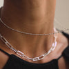 Cosmo Beaded Chain Necklace Sterling Silver