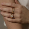 Beloved Bold Moonstone Band Ring 18ct Gold Plate